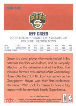2007-08 Fleer - 86-87 Retro Rookies #86R-145 Jeff Green Back