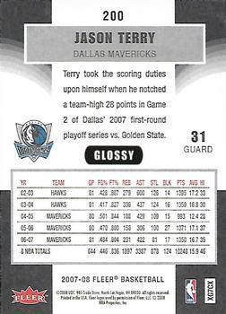 2007-08 Fleer - Glossy #200 Jason Terry Back
