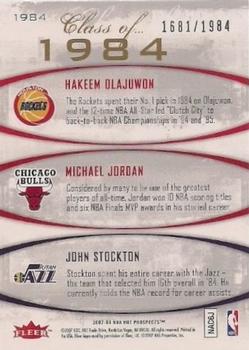 2007-08 Fleer Hot Prospects - Class of... #1984 Hakeem Olajuwon / Michael Jordan / John Stockton Back