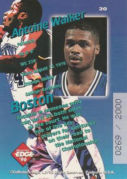 1996 Collector's Edge Rookie Rage - Key Kraze Holofoil #20 Antoine Walker Back