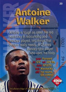 1996 Collector's Edge Rookie Rage - Radical Recruits Gold #20 Antoine Walker Back
