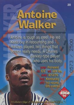 1996 Collector's Edge Rookie Rage - Radical Recruits Holofoil #20 Antoine Walker Back