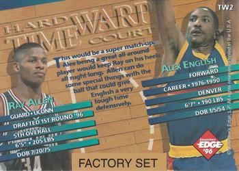 1996 Collector's Edge Rookie Rage - Time Warp Factory Set #TW2 Ray Allen / Alex English Back