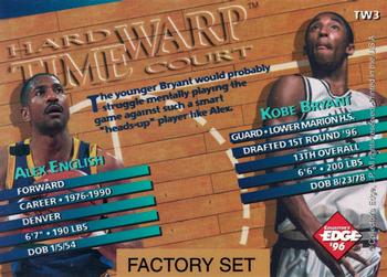 1996 Collector's Edge Rookie Rage - Time Warp Factory Set #TW3 Kobe Bryant / Alex English Back