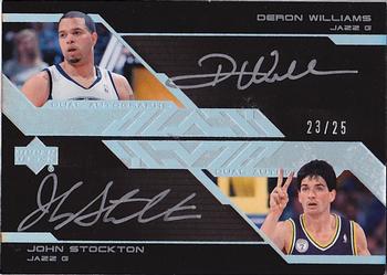 2007-08 UD Black - Autographs Dual #DAU-WS Deron Williams / John Stockton Front