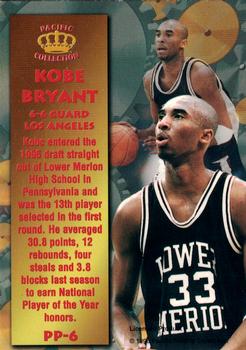 1996 Pacific Power #PP-6 Kobe Bryant Back