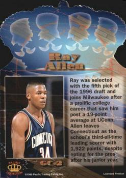 1996 Pacific Power - Gold Crown Die Cuts #GC-2 Ray Allen Back
