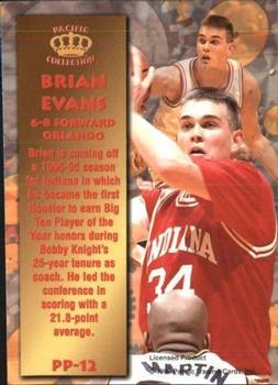 1996 Pacific Power - Silver #PP-12 Brian Evans Back