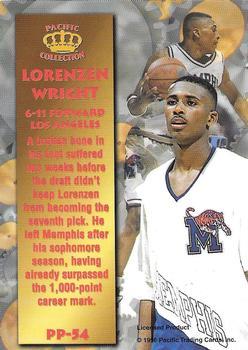 1996 Pacific Power - Silver #PP-54 Lorenzen Wright Back