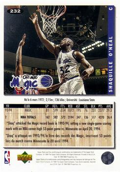 1994-95 Collector's Choice French #232 Shaquille O'Neal Back