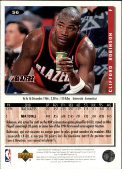 1994-95 Collector's Choice French #56 Clifford Robinson Back