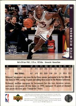 1994-95 Collector's Choice French #102 Mitch Richmond Back