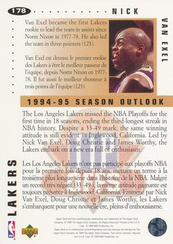 1994-95 Collector's Choice French #178 Nick Van Exel Back