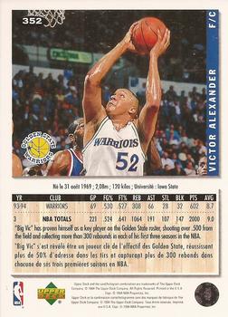 1994-95 Collector's Choice French #352 Victor Alexander Back