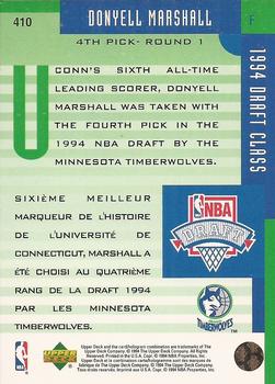 1994-95 Collector's Choice French #410 Donyell Marshall Back