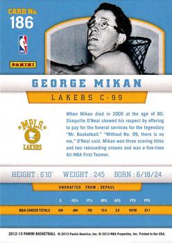 2012-13 Panini #186 George Mikan Back