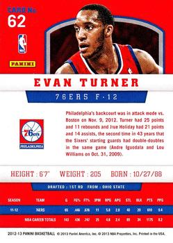 2012-13 Panini #62 Evan Turner Back