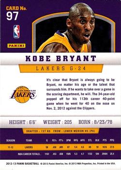 2012-13 Panini #97 Kobe Bryant Back