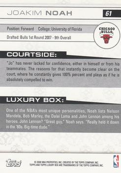 2007-08 Topps Luxury Box #61 Joakim Noah Back