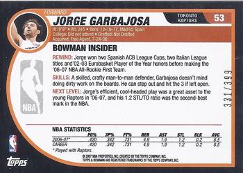 2007-08 Bowman - Bronze #53 Jorge Garbajosa Back