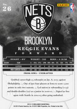 2012-13 Panini Brilliance #26 Reggie Evans Back