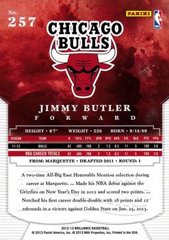 2012-13 Panini Brilliance #257 Jimmy Butler Back