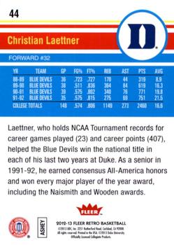 2012-13 Fleer Retro #44 Christian Laettner Back