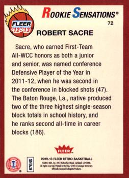 2012-13 Fleer Retro #72 Robert Sacre Back