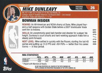 2007-08 Bowman - Gold #26 Mike Dunleavy Jr. Back