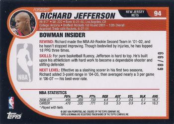 2007-08 Bowman - Gold #94 Richard Jefferson Back