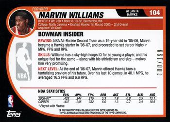 2007-08 Bowman - Silver #104 Marvin Williams Back
