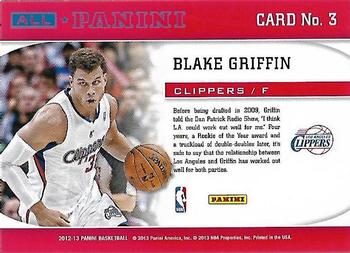 2012-13 Panini - All-Panini #3 Blake Griffin Back