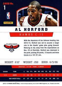 2012-13 Panini - Gold Knight #1 Al Horford Back