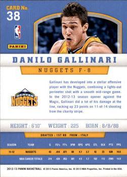 2012-13 Panini - Gold Knight #38 Danilo Gallinari Back