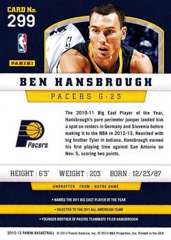 2012-13 Panini - Gold Knight #299 Ben Hansbrough Back