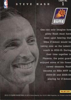 2012-13 Panini - Player of the Year #1 Steve Nash Back