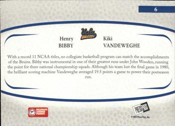 2007-08 Press Pass Legends - Alumni Association #6 Henry Bibby / Kiki Vandeweghe Back