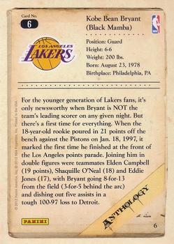 2012-13 Panini Kobe Anthology #6 Kobe Bryant Back