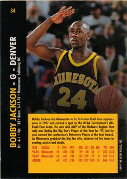 1997 Score Board Rookies #34 Bobby Jackson Back