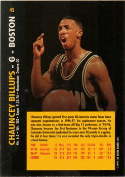 1997 Score Board Rookies #45 Chauncey Billups Back