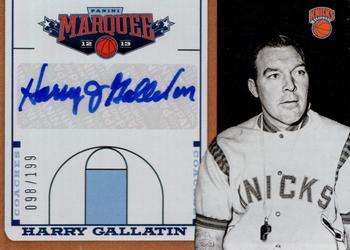 2012-13 Panini Marquee - Coach's Autographs #11 Harry Gallatin Front