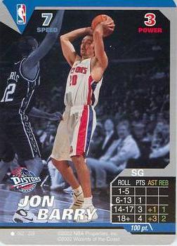 2002 NBA Showdown #062 Jon Barry Front
