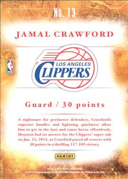 2012-13 Panini Brilliance - Scorers Inc. #13 Jamal Crawford Back