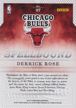 2012-13 Panini Brilliance - Spellbound #97 Derrick Rose Back