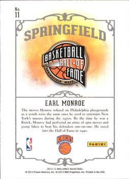 2012-13 Panini Brilliance - Springfield #11 Earl Monroe Back