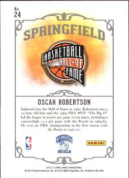 2012-13 Panini Brilliance - Springfield #24 Oscar Robertson Back