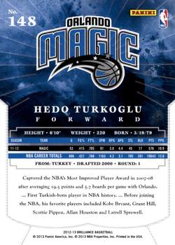 2012-13 Panini Brilliance - Starburst #148 Hedo Turkoglu Back