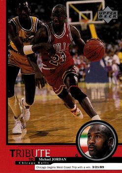 1999 Upper Deck Tribute to Michael Jordan #5 Michael Jordan (Chicago begins with a win 3/21/89) Front