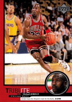 1999 Upper Deck Tribute to Michael Jordan #7 Michael Jordan (30-point mark 2/2/88) Front