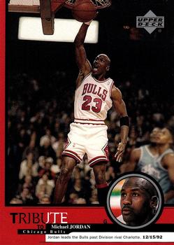 1999 Upper Deck Tribute to Michael Jordan #15 Michael Jordan (Bulls past Charlotte 12/15/92) Front
